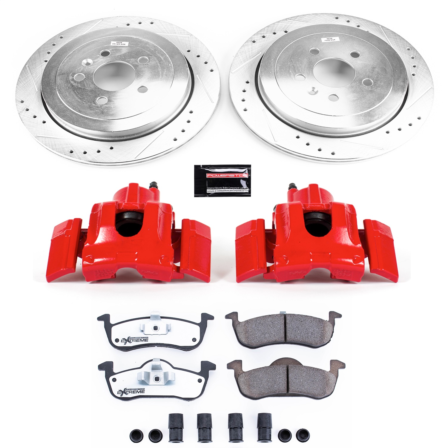 Power Stop - KC6819-36 - Rear - Disc Brake Pad/Caliper and Rotor Kit