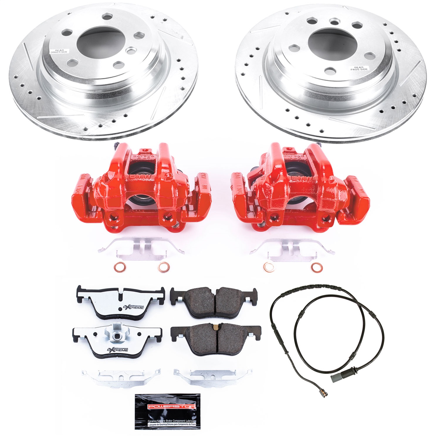 Power Stop - KC6852-26 - Rear - Disc Brake Pad/Caliper and Rotor Kit