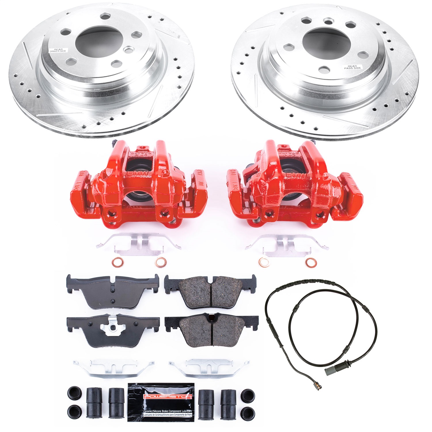 Power Stop - KC6852 - Rear - Disc Brake Pad/Caliper and Rotor Kit