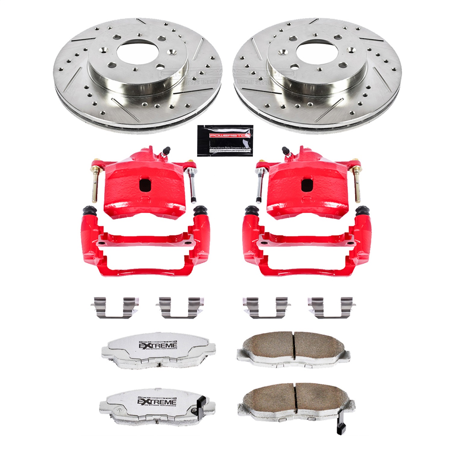Power Stop - KC690-26 - Front - Disc Brake Pad/Caliper and Rotor Kit