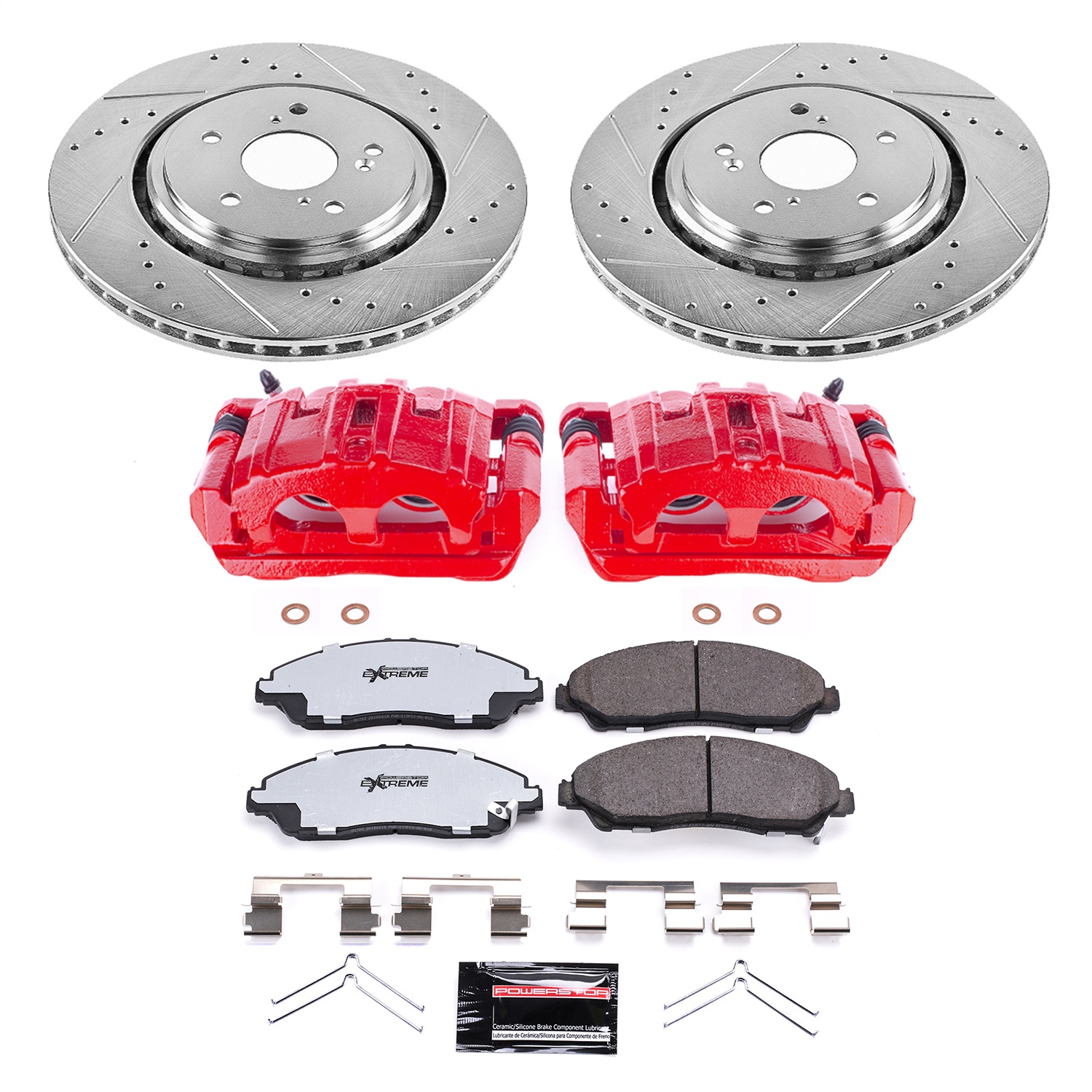 Power Stop - KC6957-36 - Front - Disc Brake Pad/Caliper and Rotor Kit