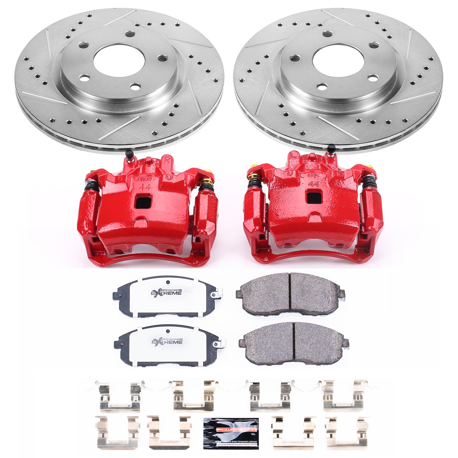 Power Stop - KC6961-26 - Front - Disc Brake Pad/Caliper and Rotor Kit