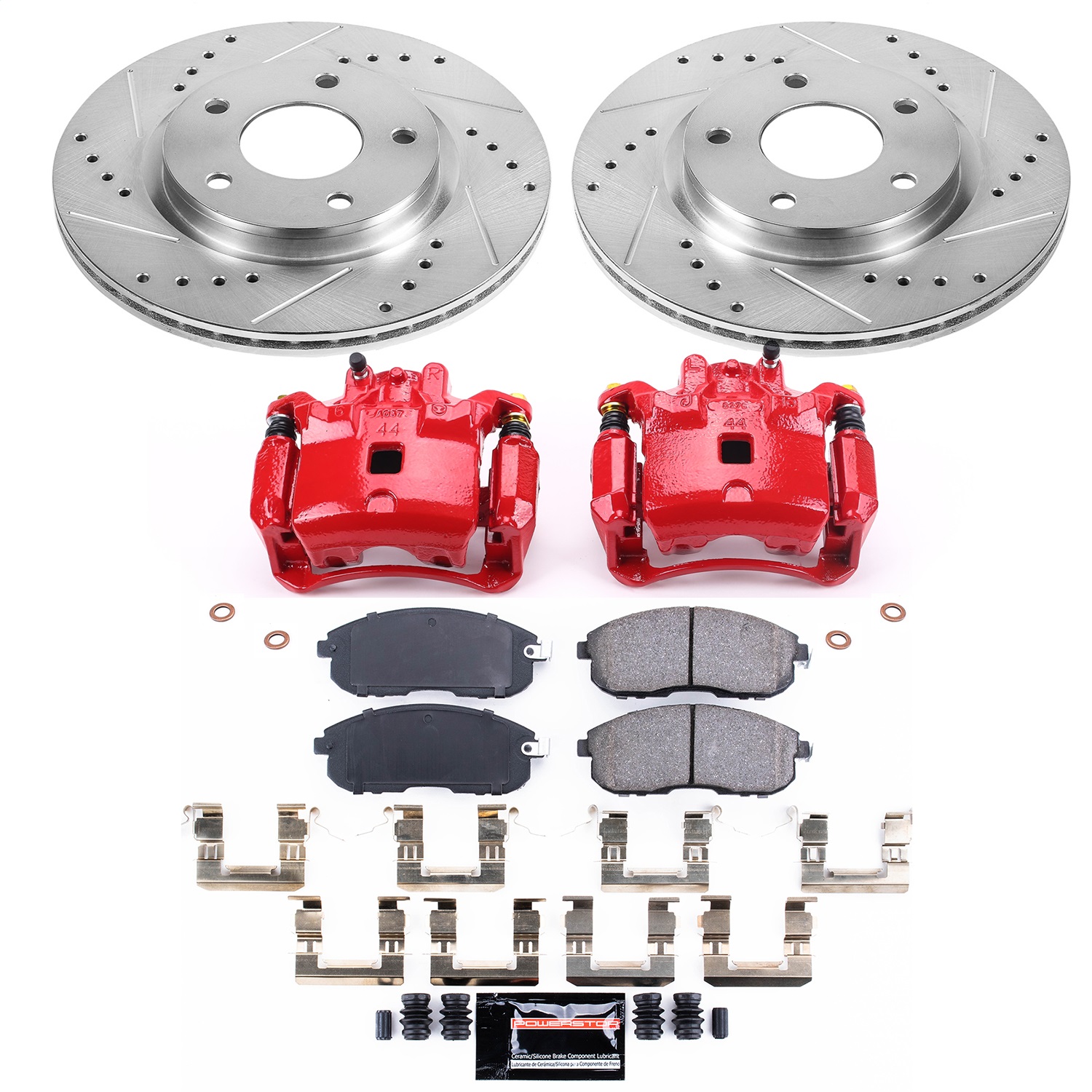 Power Stop - KC6961 - Front - Disc Brake Pad/Caliper and Rotor Kit