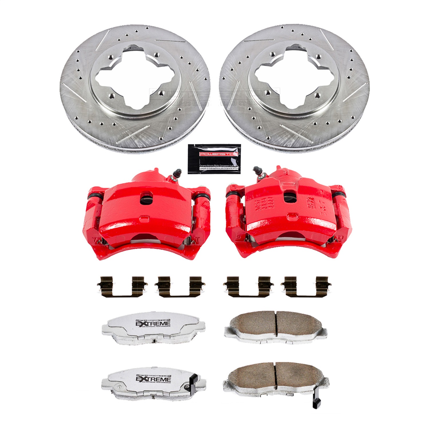Power Stop - KC697-26 - Front - Disc Brake Pad/Caliper and Rotor Kit