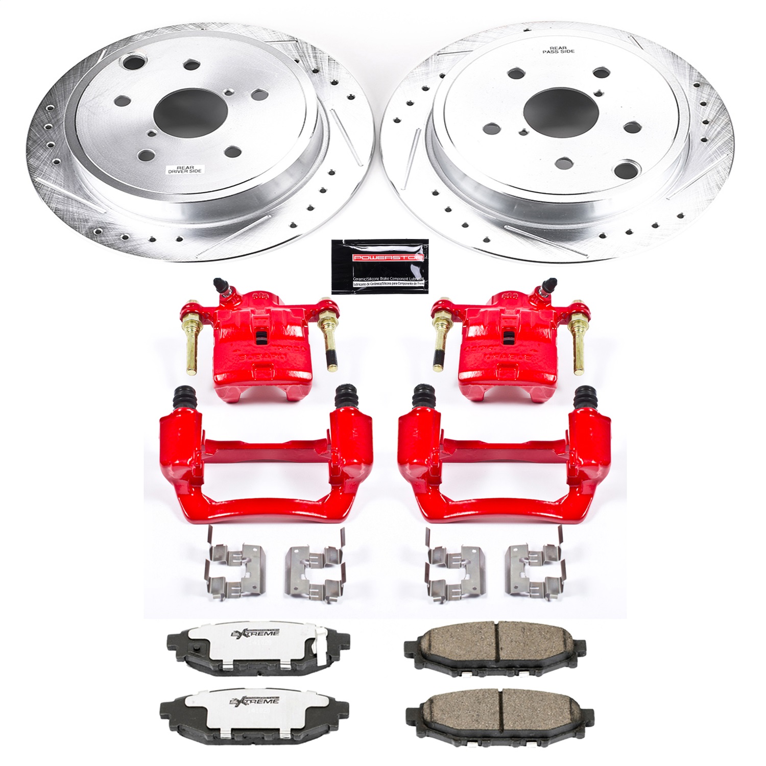 Power Stop - KC6977-26 - Rear - Disc Brake Pad/Caliper and Rotor Kit