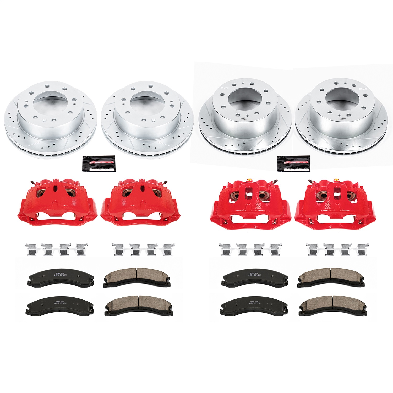 Power Stop - KC6992 - Front and Rear - Disc Brake Pad/Caliper and Rotor Kit