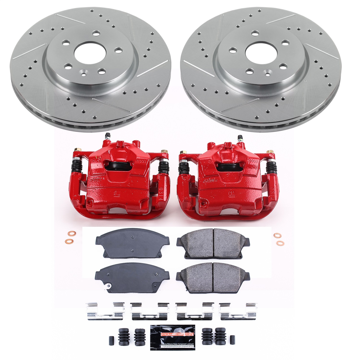 Power Stop - KC6996 - Front - Disc Brake Pad/Caliper and Rotor Kit