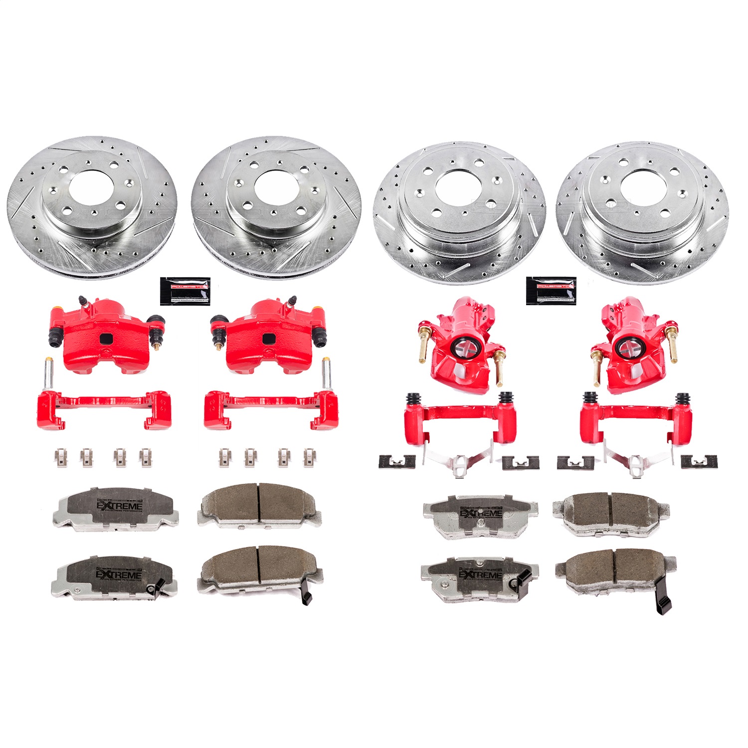 Power Stop - KC700-26 - Front and Rear - Disc Brake Pad/Caliper and Rotor Kit