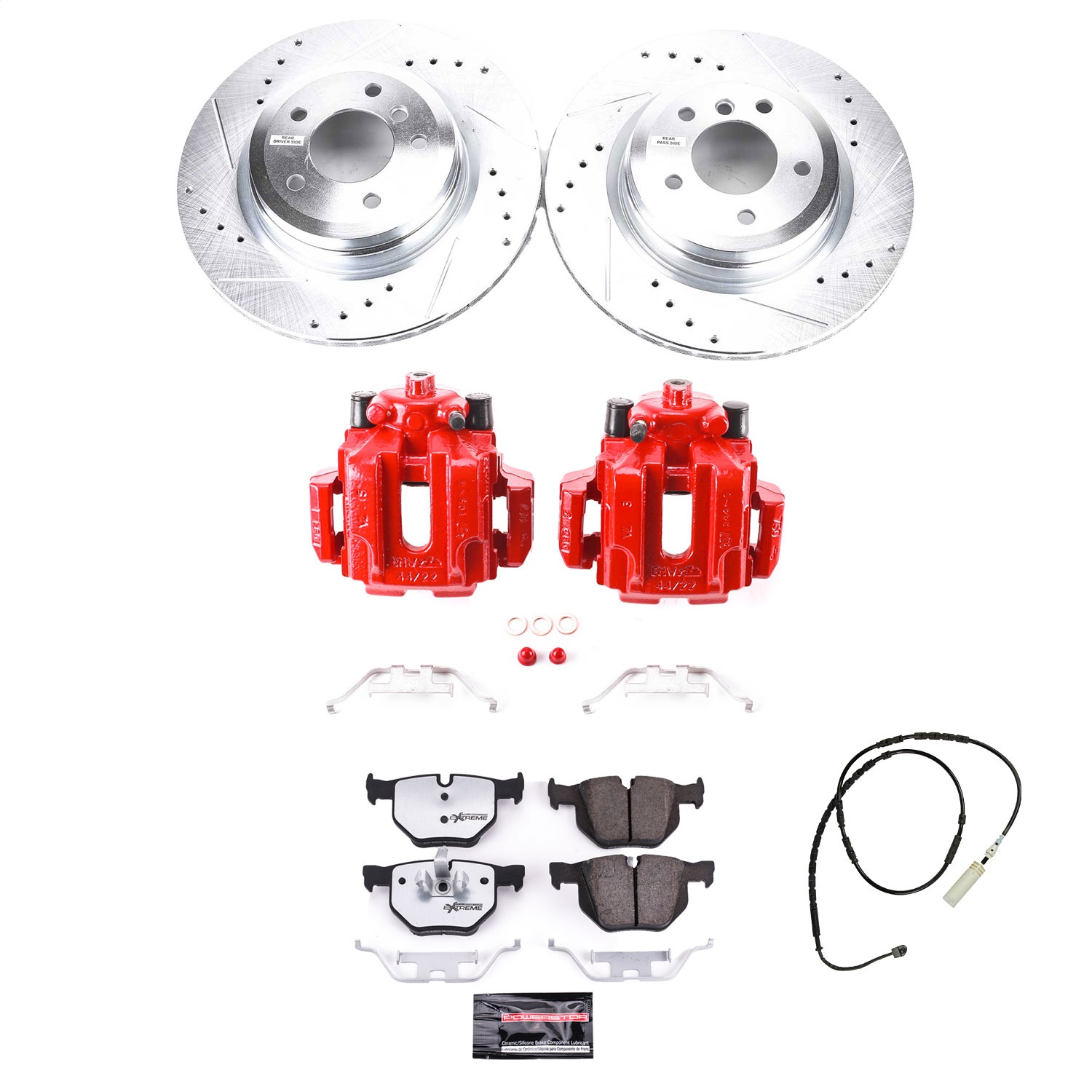 Power Stop - KC7009-26 - Rear - Disc Brake Pad/Caliper and Rotor Kit