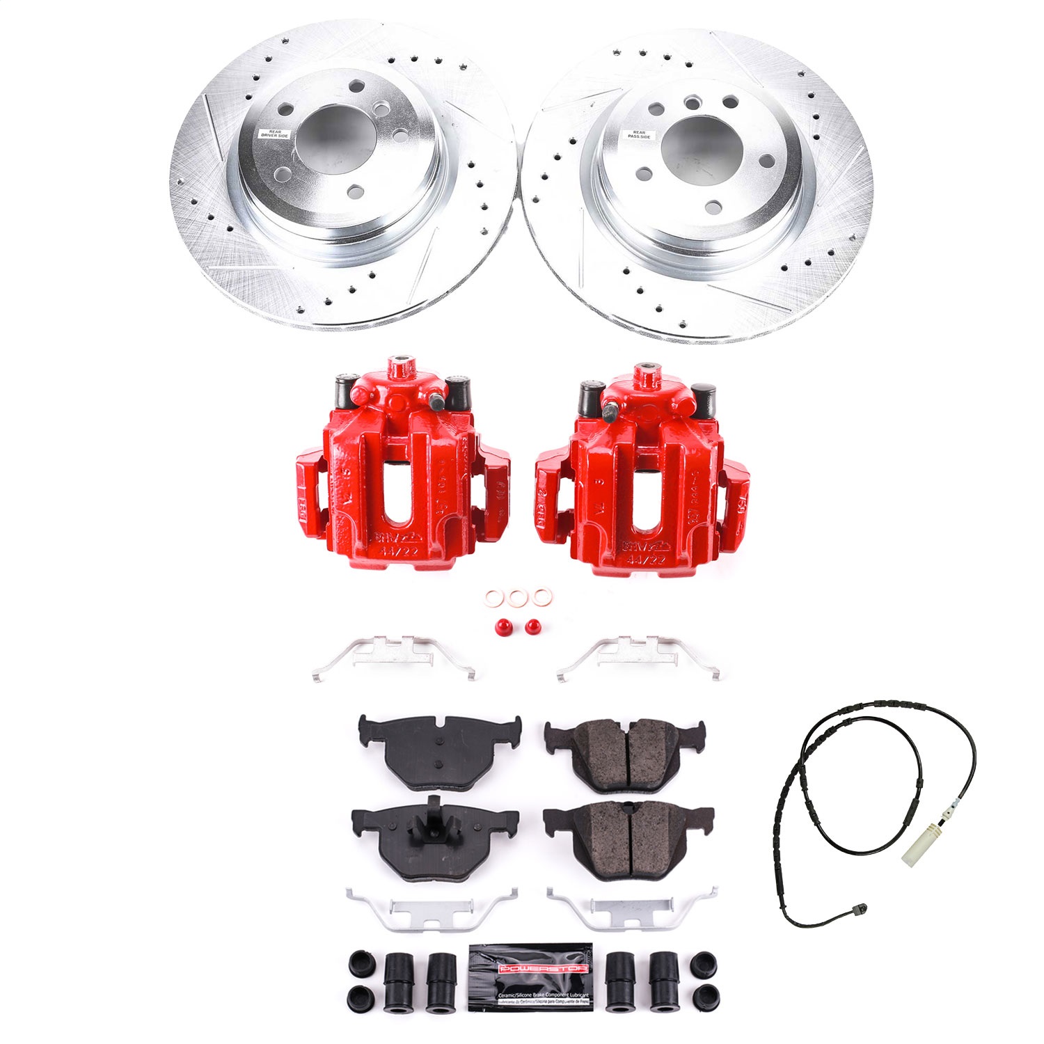 Power Stop - KC7009 - Rear - Disc Brake Pad/Caliper and Rotor Kit