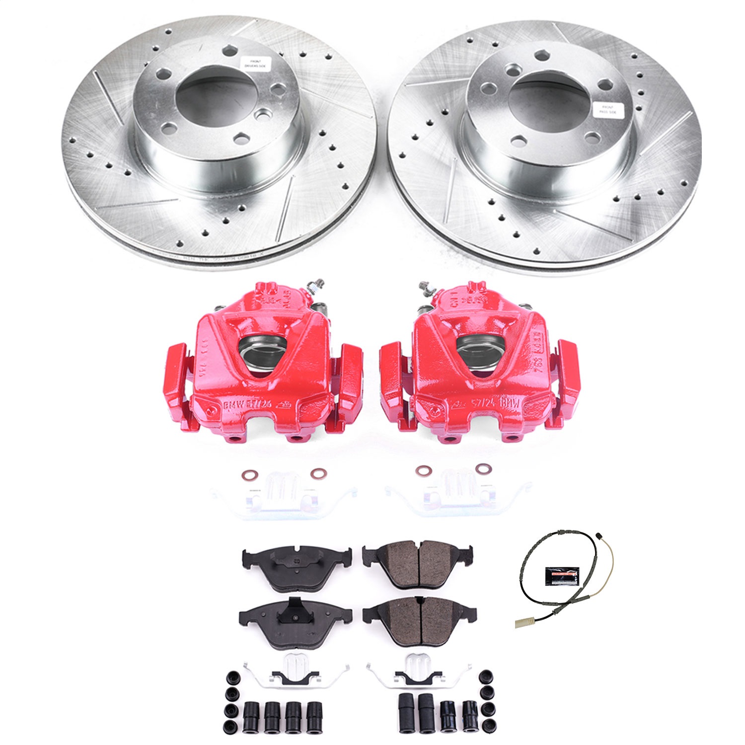 Power Stop - KC7026 - Front - Disc Brake Pad/Caliper and Rotor Kit