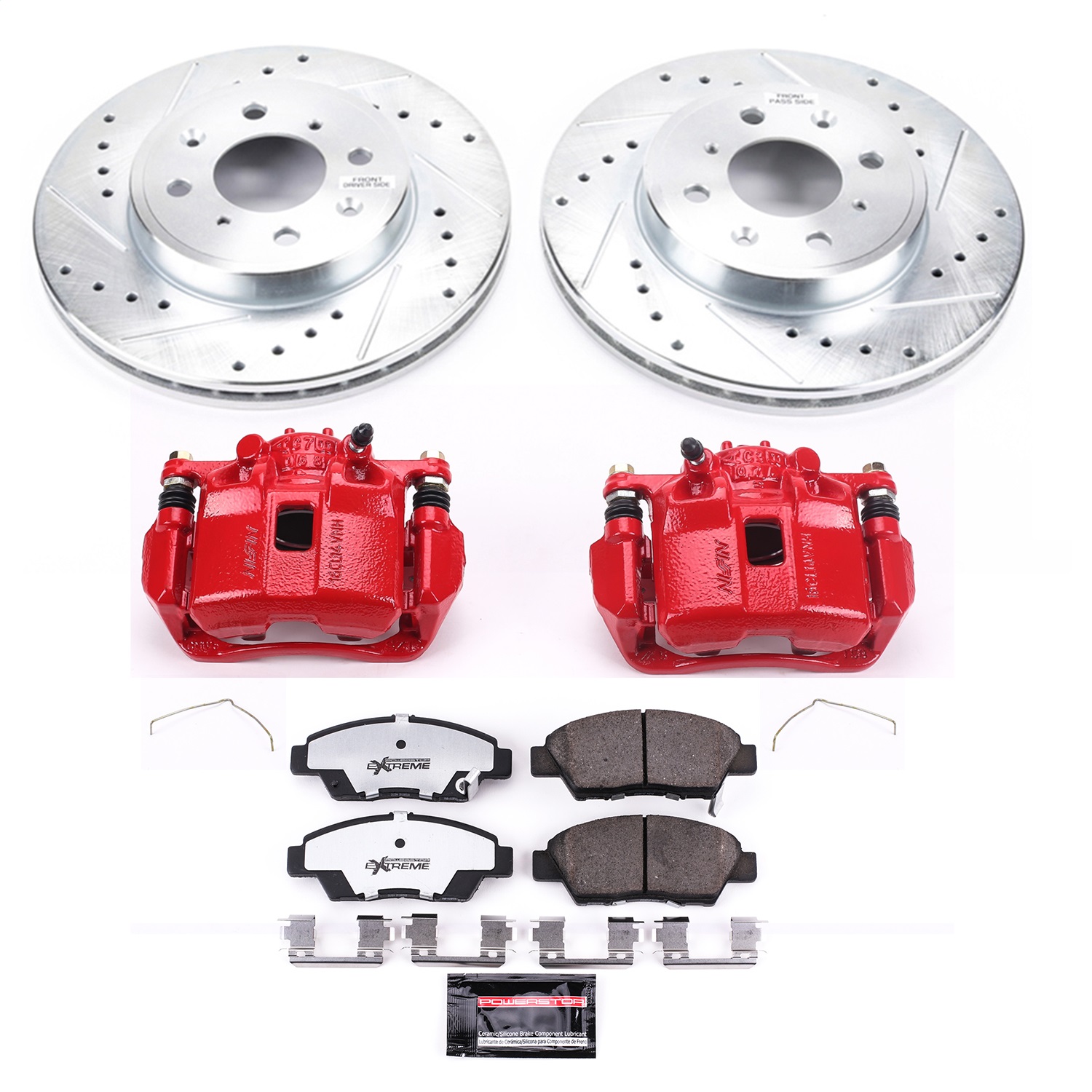 Power Stop - KC7032A-26 - Front - Disc Brake Pad/Caliper and Rotor Kit