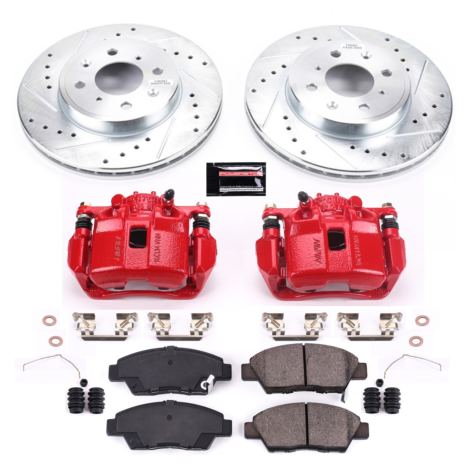 Power Stop - KC7032A - Front - Disc Brake Pad/Caliper and Rotor Kit