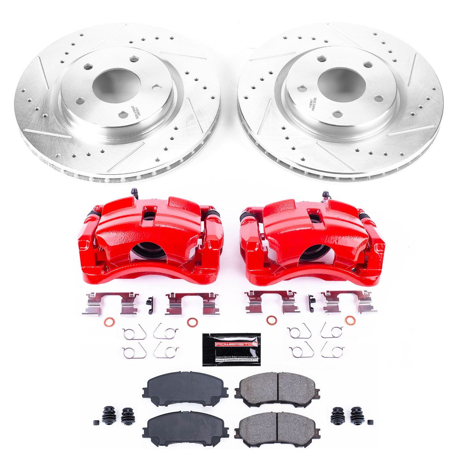 Power Stop - KC7036A - Front - Disc Brake Pad/Caliper and Rotor Kit
