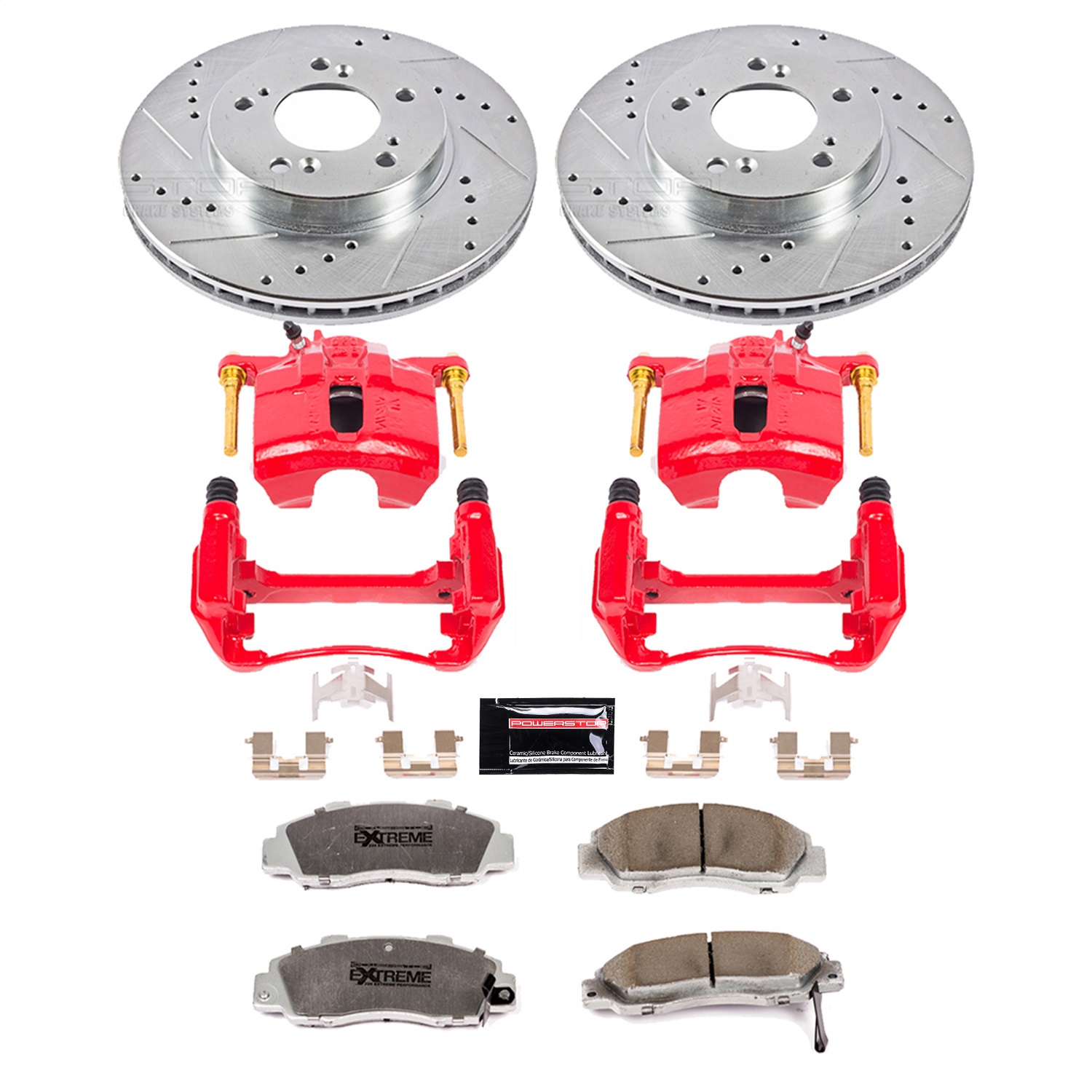 Power Stop - KC704-26 - Front - Disc Brake Pad/Caliper and Rotor Kit