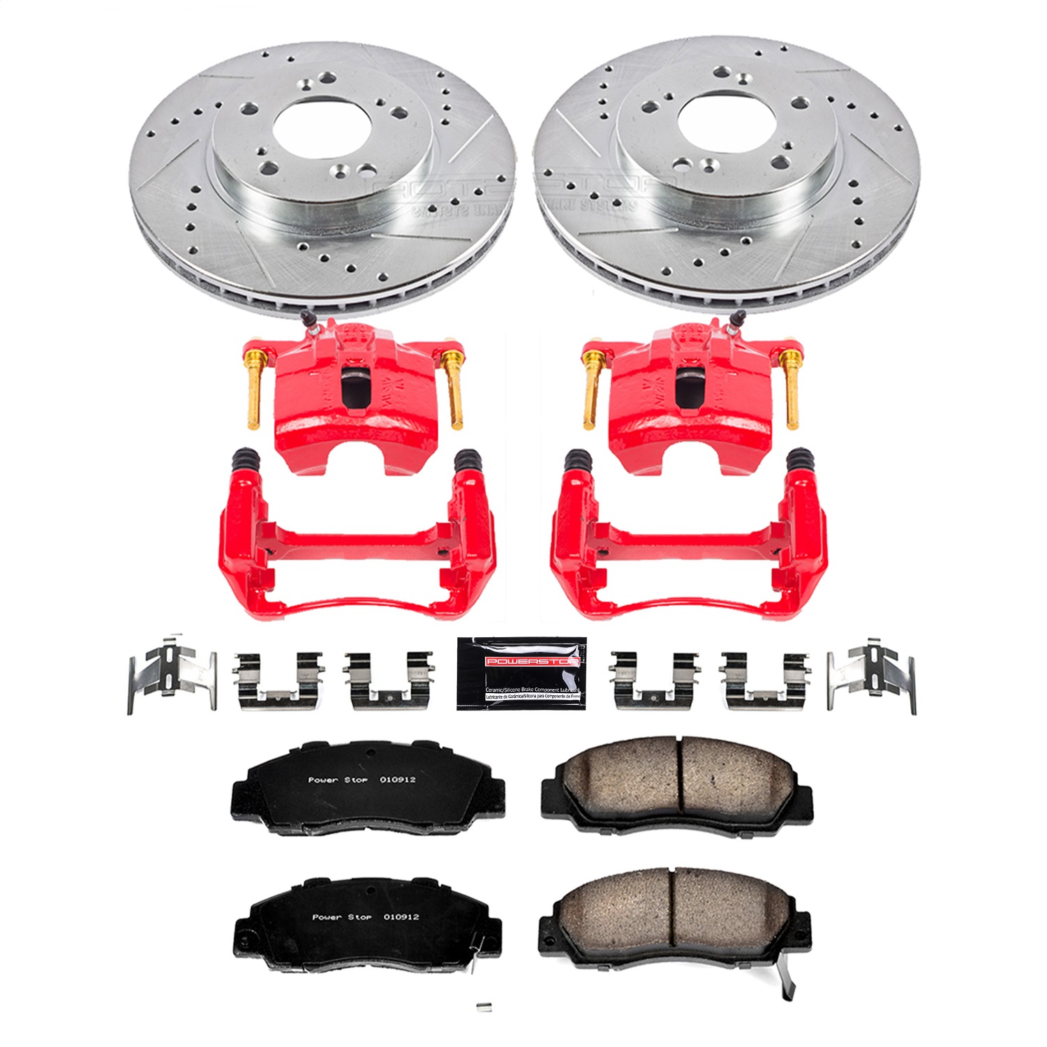 Power Stop - KC704 - Front - Disc Brake Pad/Caliper and Rotor Kit