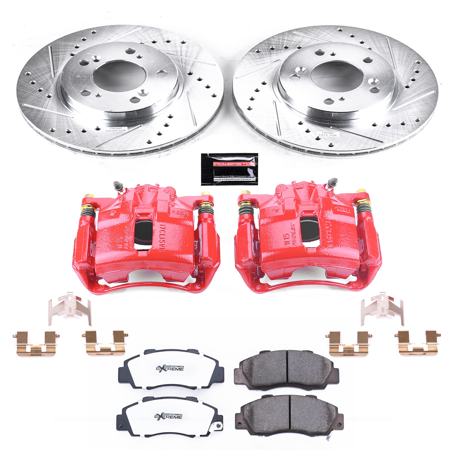 Power Stop - KC704A-26 - Front - Disc Brake Pad/Caliper and Rotor Kit