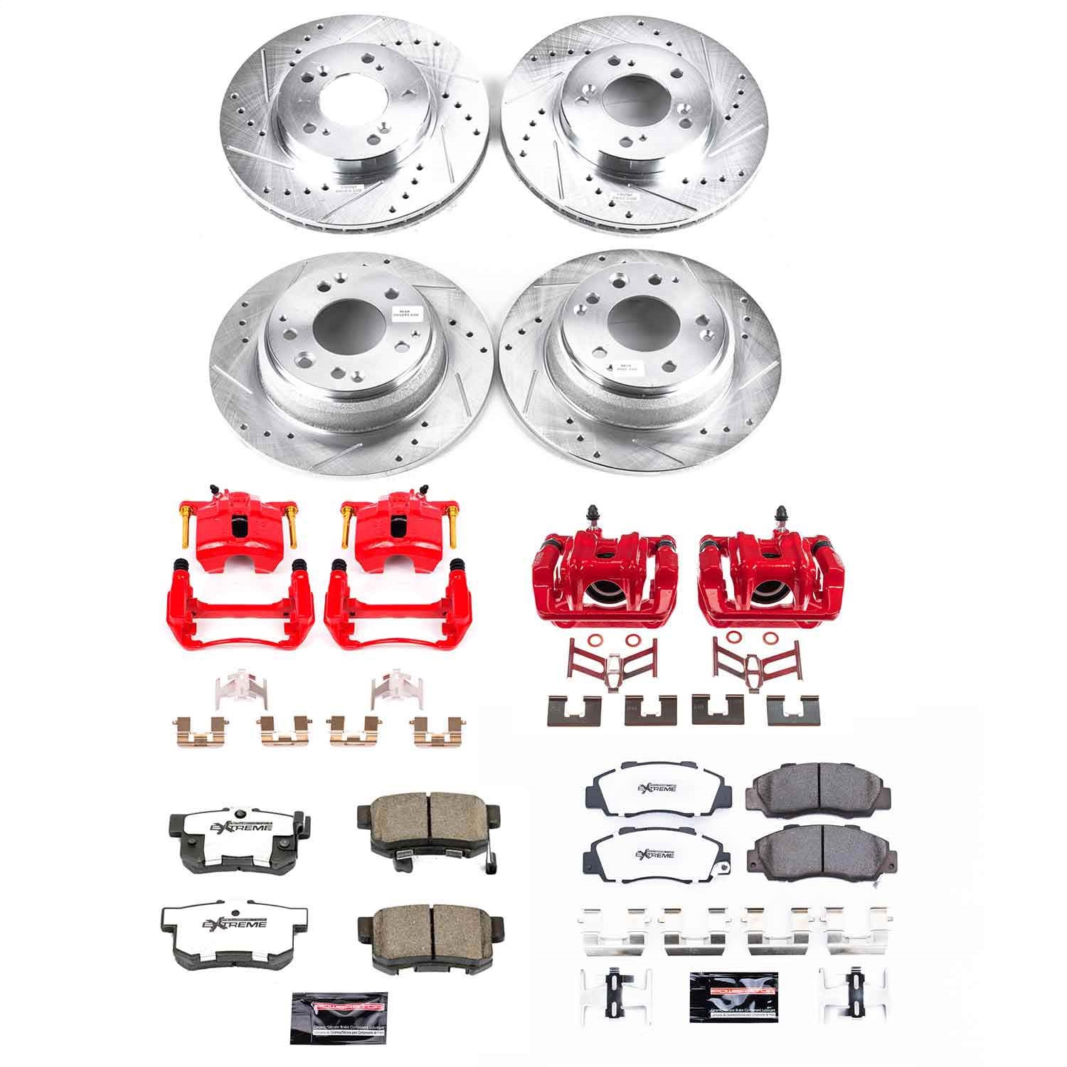 Power Stop - KC705-26 - Front and Rear - Disc Brake Pad/Caliper and Rotor Kit