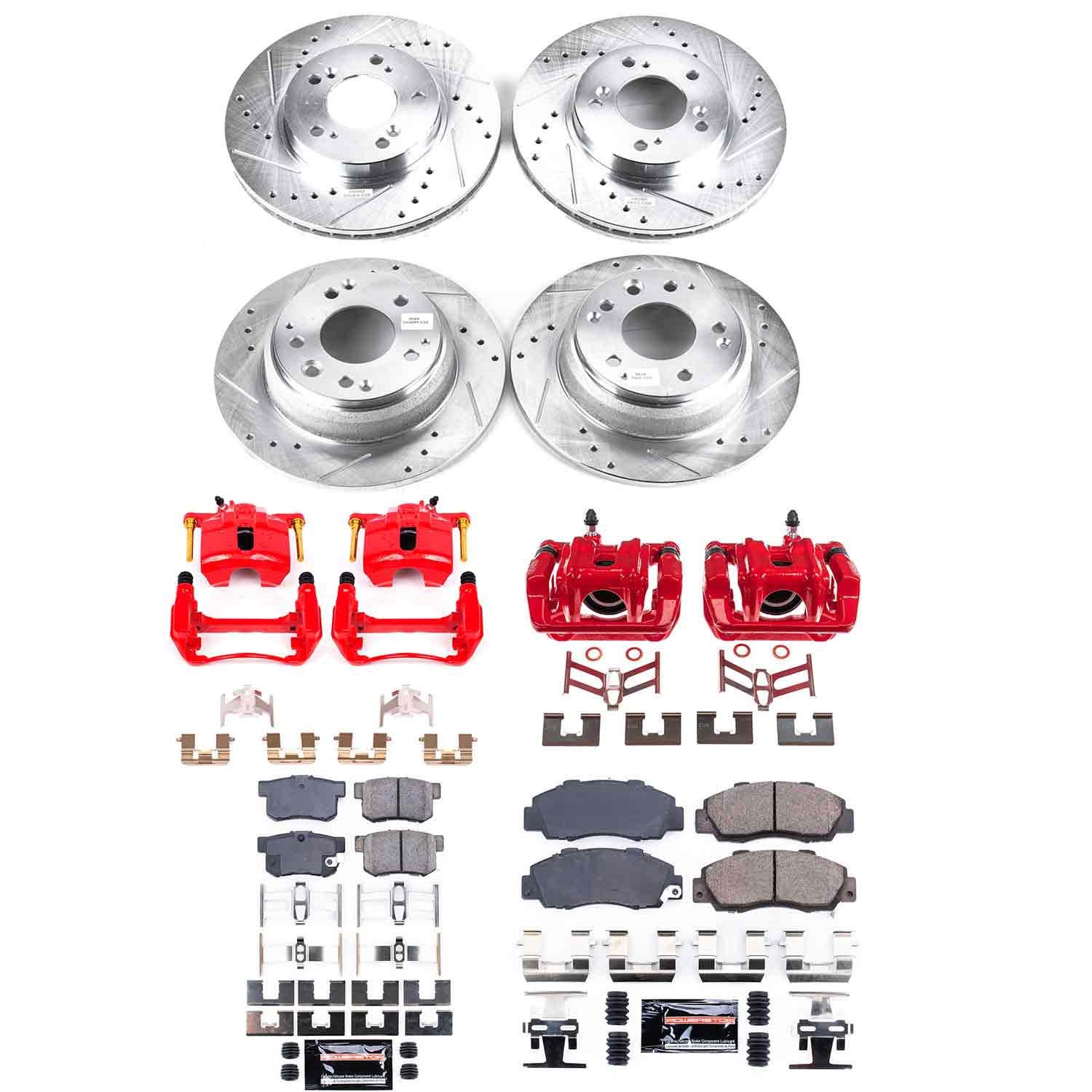 Power Stop - KC705 - Front and Rear - Disc Brake Pad/Caliper and Rotor Kit