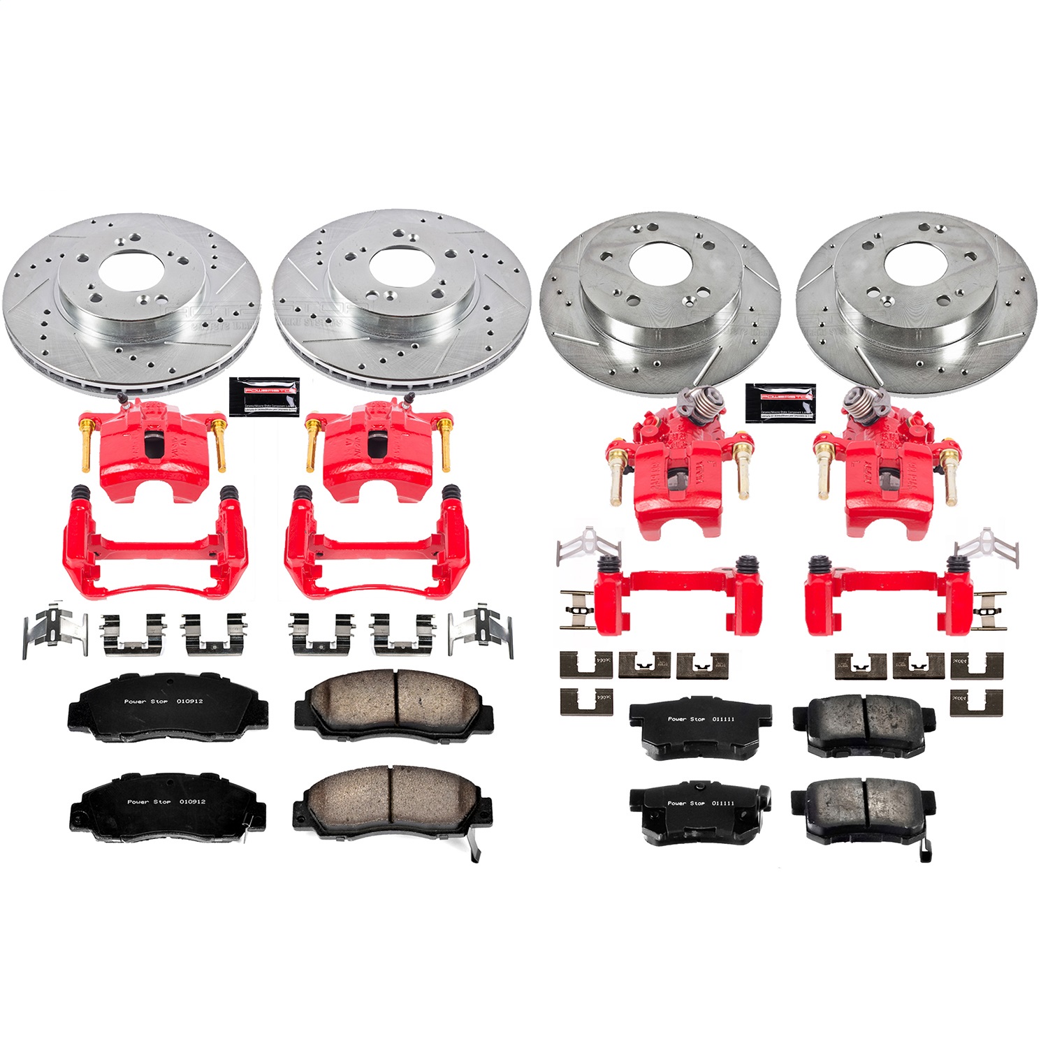 Power Stop - KC706 - Front and Rear - Disc Brake Pad/Caliper and Rotor Kit