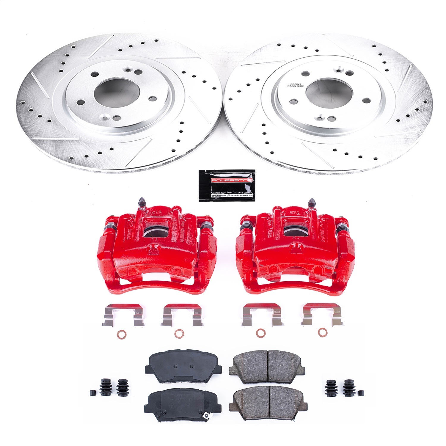 Power Stop - KC7064 - Front - Disc Brake Pad/Caliper and Rotor Kit