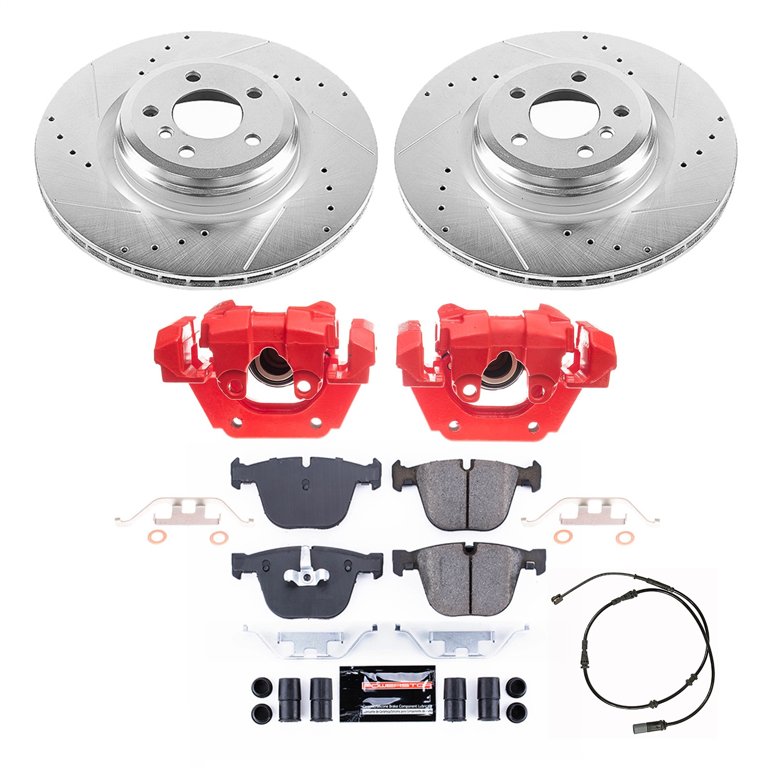 Power Stop - KC7087 - Rear - Disc Brake Pad/Caliper and Rotor Kit