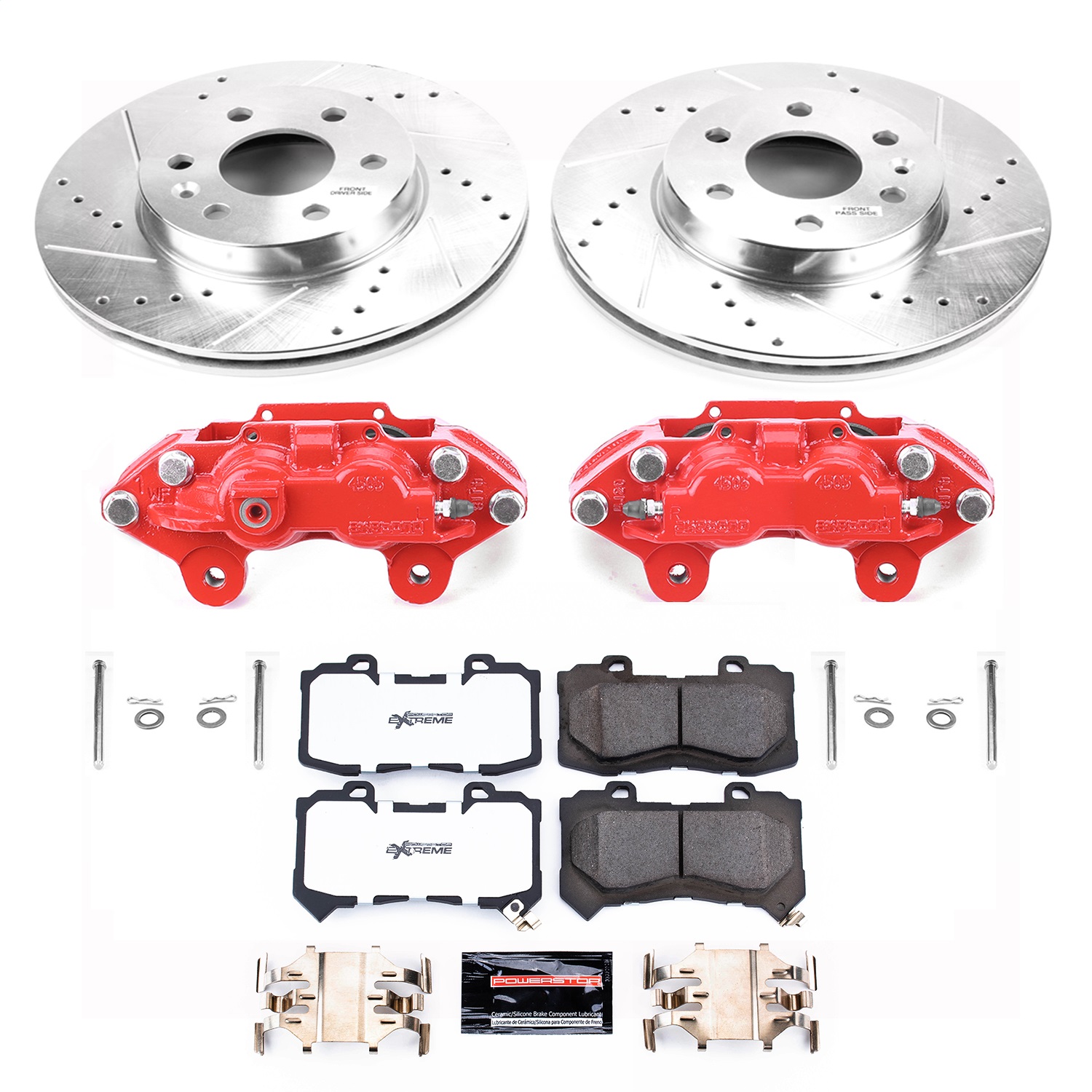 Power Stop - KC7126-36 - Front - Disc Brake Pad/Caliper and Rotor Kit