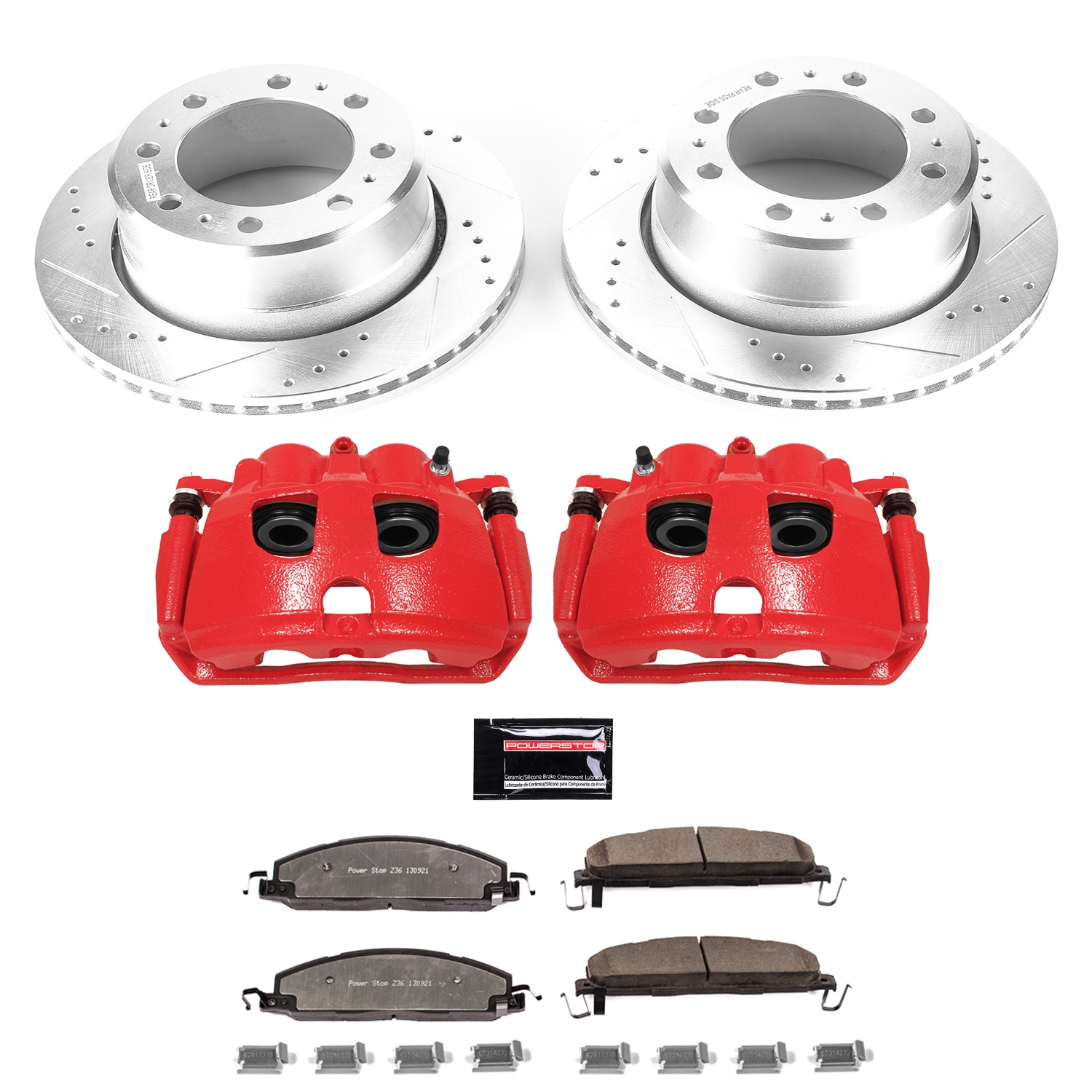 Power Stop - KC7131-36 - Rear - Disc Brake Pad/Caliper and Rotor Kit