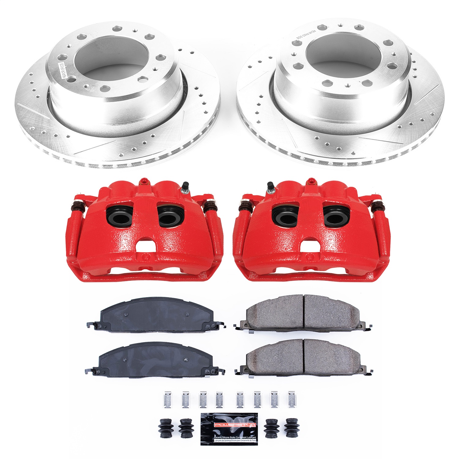Power Stop - KC7131 - Rear - Disc Brake Pad/Caliper and Rotor Kit