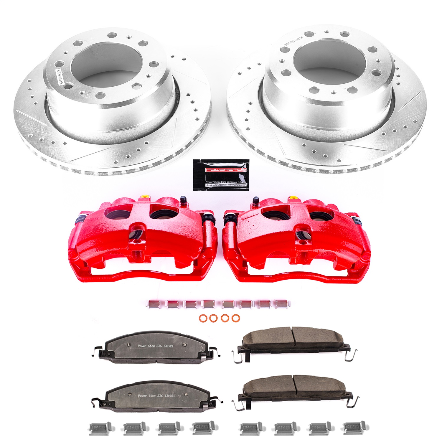 Power Stop - KC7131A-36 - Rear - Disc Brake Pad/Caliper and Rotor Kit