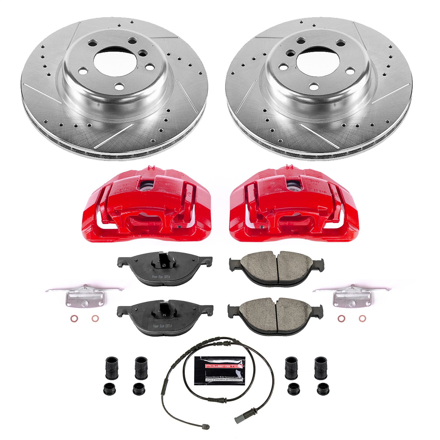 Power Stop - KC7162 - Front - Disc Brake Pad/Caliper and Rotor Kit