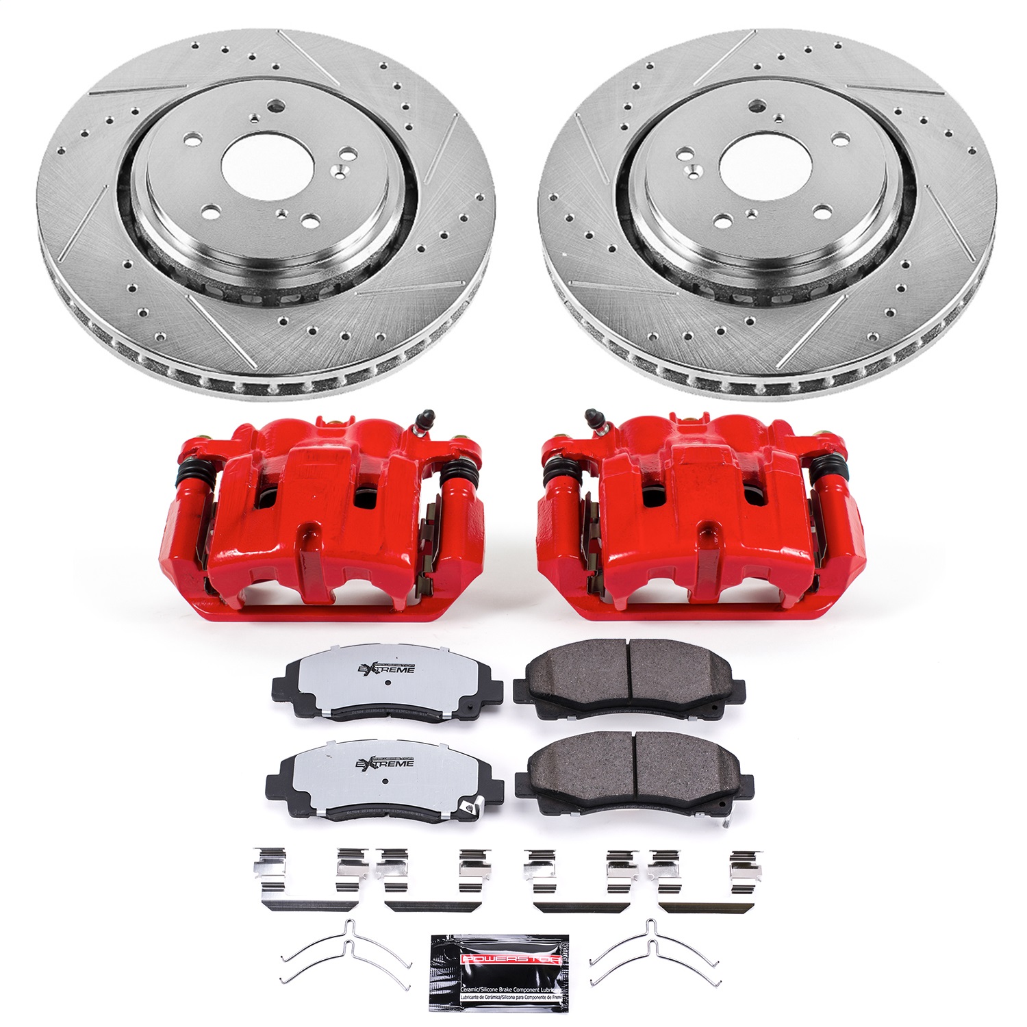 Power Stop - KC7214-36 - Front - Disc Brake Pad/Caliper and Rotor Kit