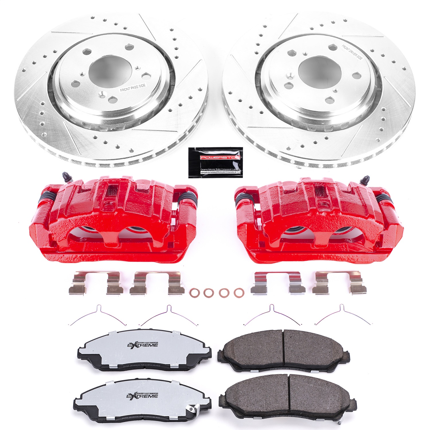 Power Stop - KC7352-36 - Front - Disc Brake Pad/Caliper and Rotor Kit
