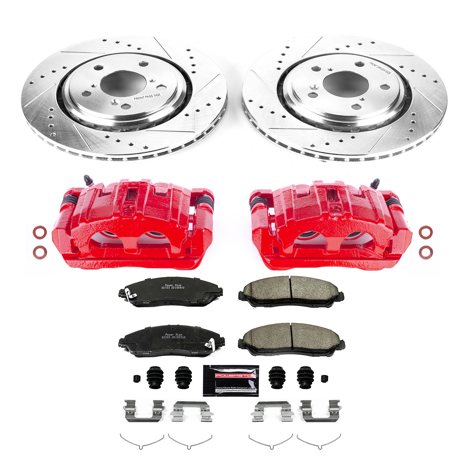 Power Stop - KC7352 - Front - Disc Brake Pad/Caliper and Rotor Kit