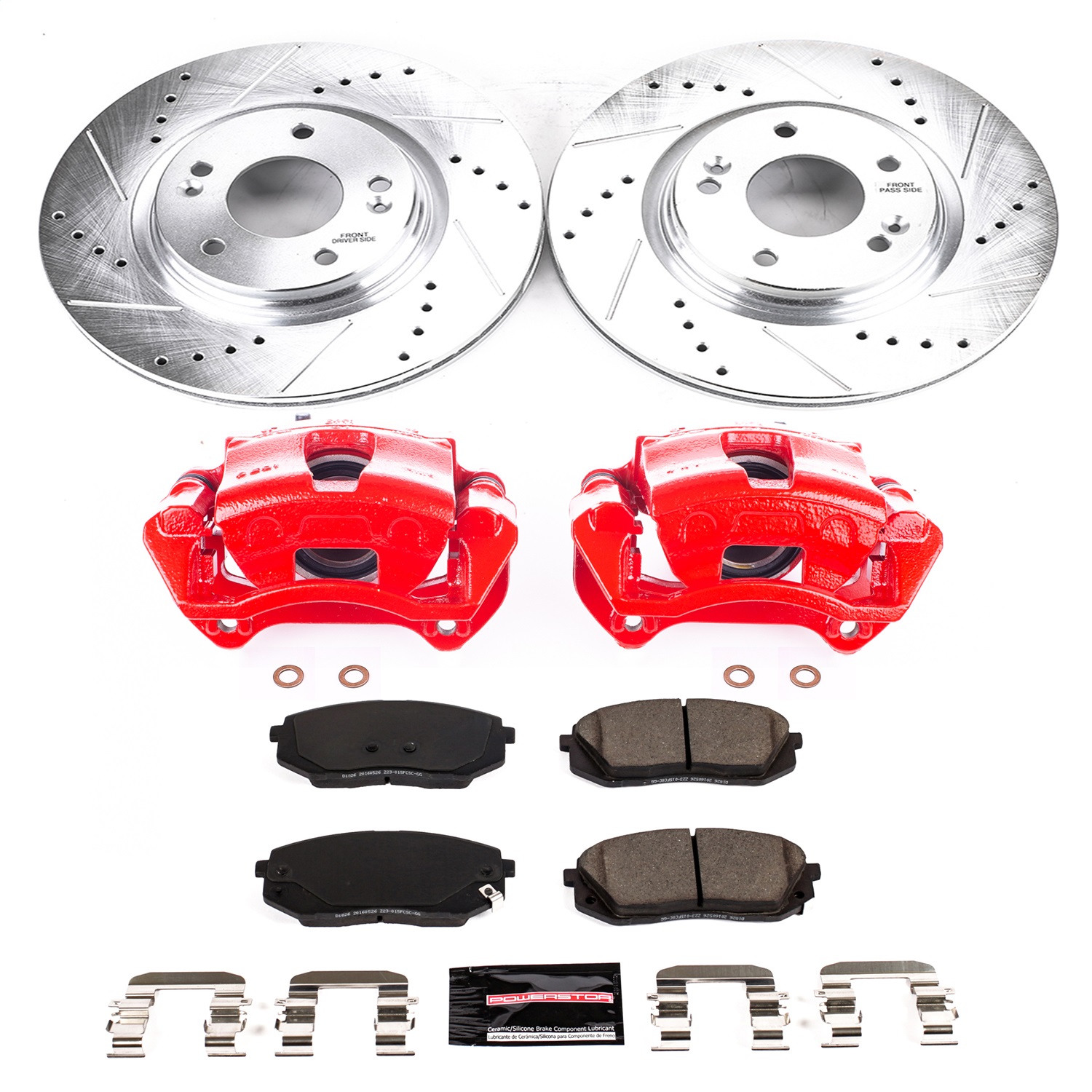Power Stop - KC7353 - Front - Disc Brake Pad/Caliper and Rotor Kit