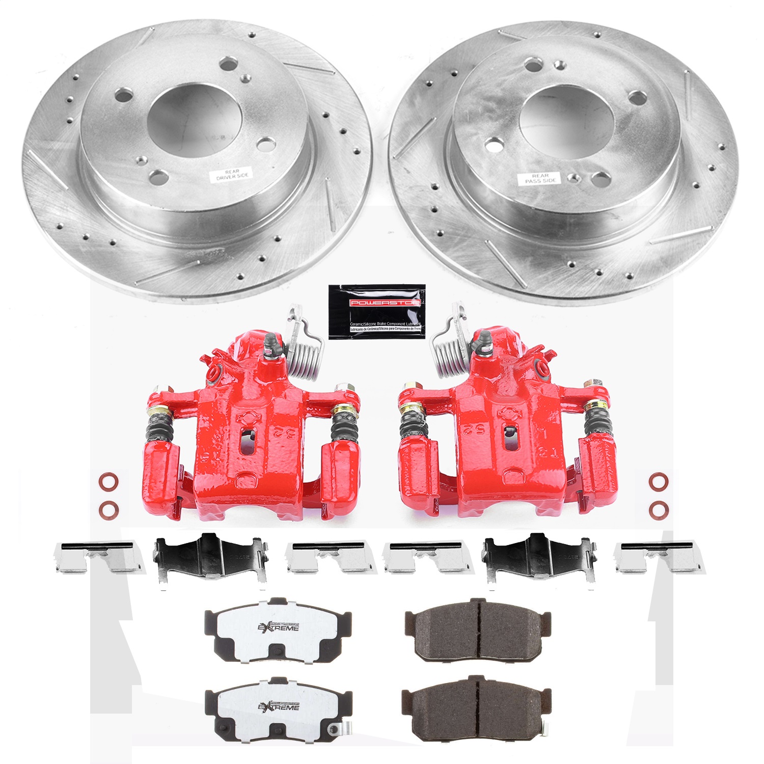 Power Stop - KC740-26 - Rear - Disc Brake Pad/Caliper and Rotor Kit