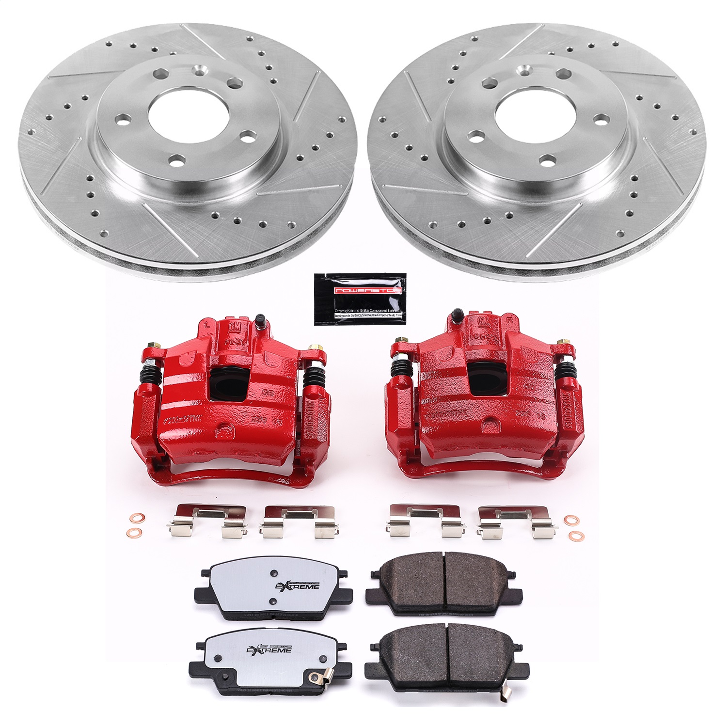 Power Stop - KC7400-36 - Front - Disc Brake Pad/Caliper and Rotor Kit