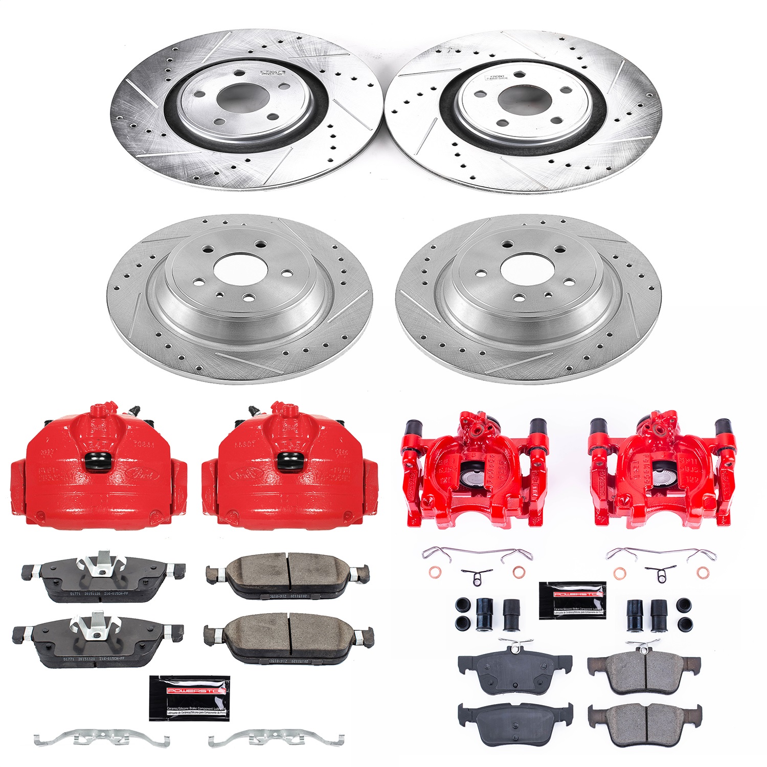 Power Stop - KC7418 - Front and Rear - Disc Brake Pad and Rotor Kit