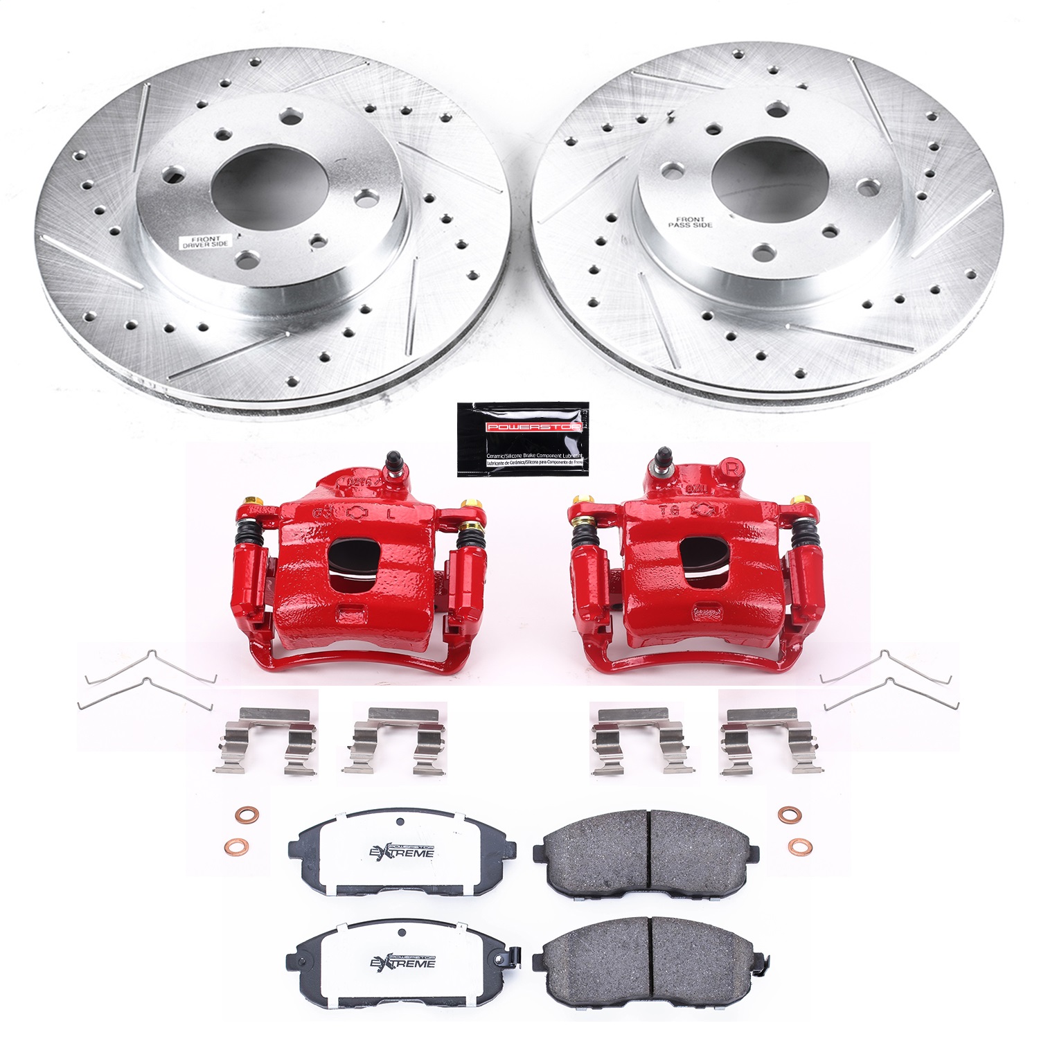 Power Stop - KC749-26 - Front - Disc Brake Pad/Caliper and Rotor Kit