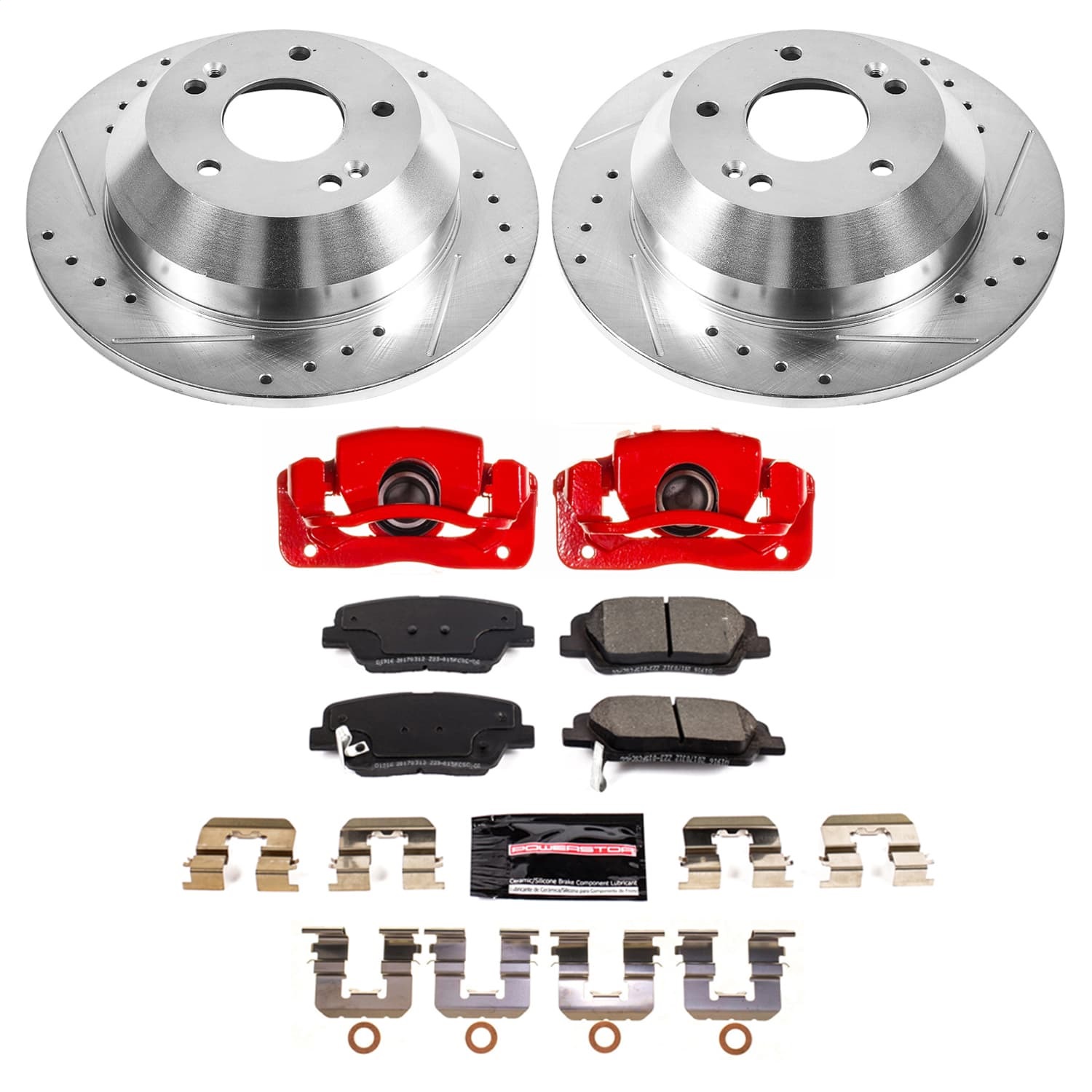 Power Stop - KC7507A - Rear - Disc Brake Pad/Caliper and Rotor Kit