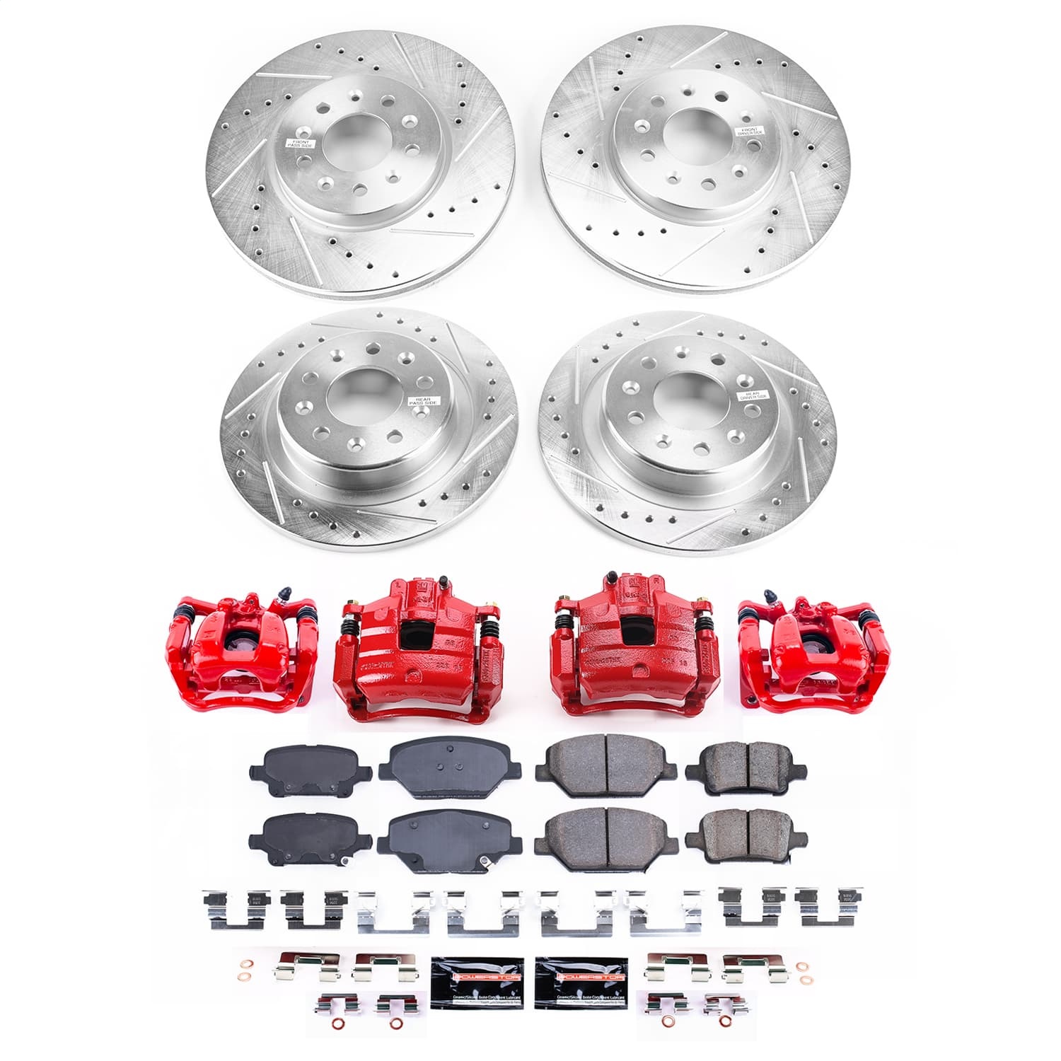 Power Stop - KC7557 - Front and Rear - Disc Brake Pad and Rotor Kit