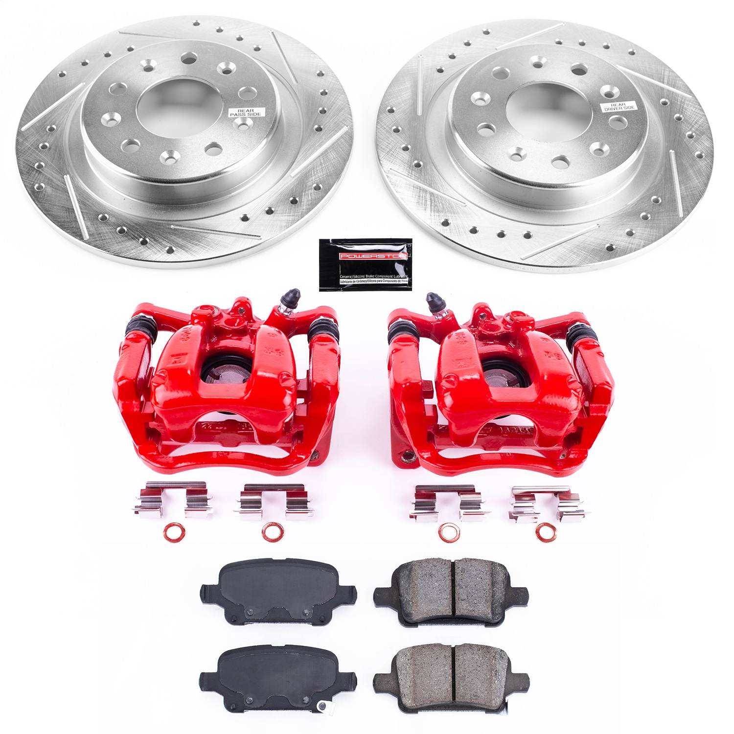 Power Stop - KC7717 - Rear - Disc Brake Pad/Caliper and Rotor Kit