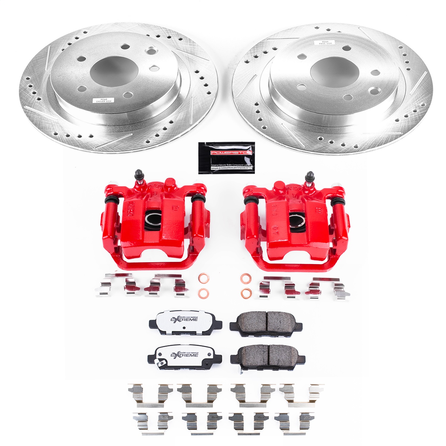 Power Stop - KC7881-26 - Rear - Disc Brake Pad/Caliper and Rotor Kit