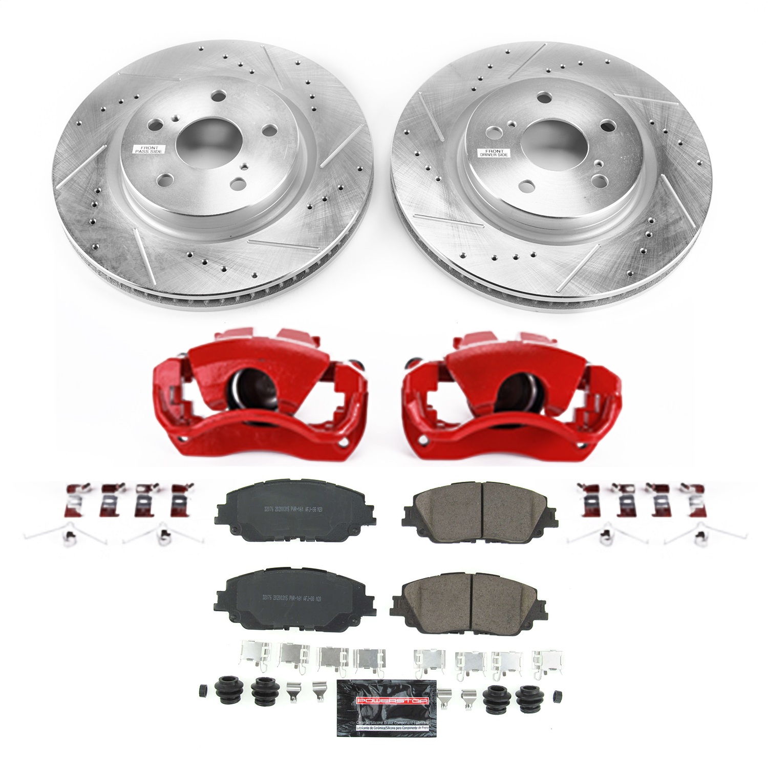 Power Stop - KC7895 - Front - Disc Brake Pad/Caliper and Rotor Kit