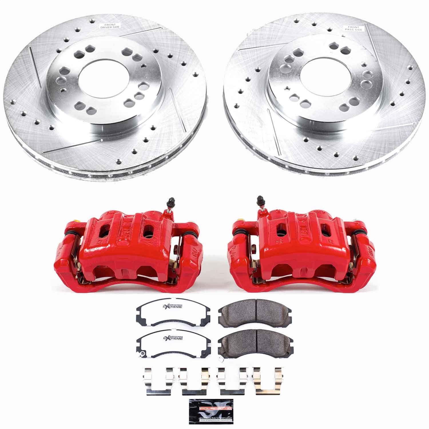 Power Stop - KC798B-26 - Front - Disc Brake Pad/Caliper and Rotor Kit