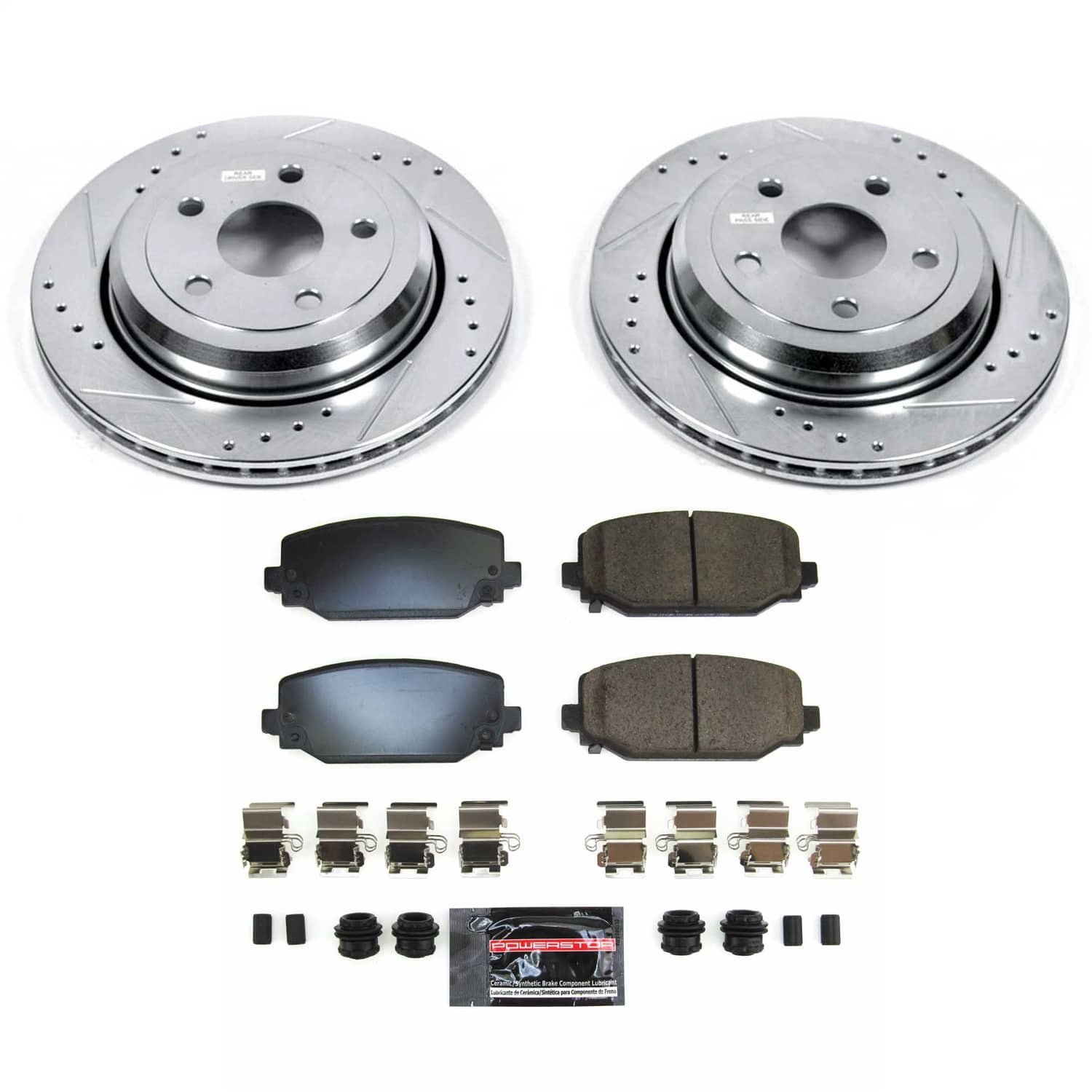 Power Stop - KC8009 - Front and Rear - Disc Brake Pad/Caliper and Rotor Kit