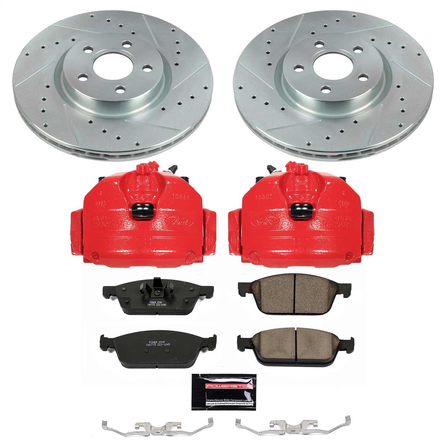Power Stop - KC8175 - Front - Disc Brake Pad/Caliper and Rotor Kit