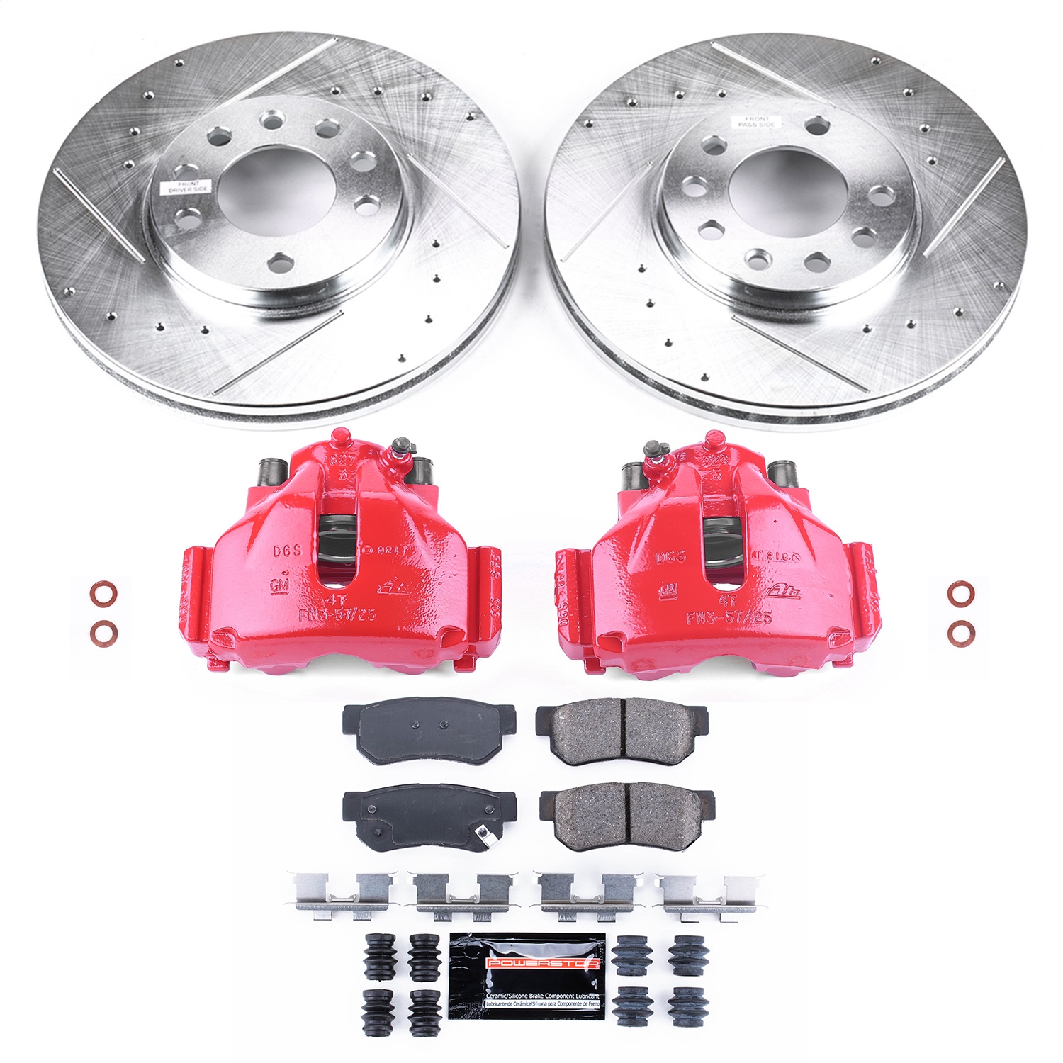 Power Stop - KC834 - Front - Disc Brake Pad/Caliper and Rotor Kit