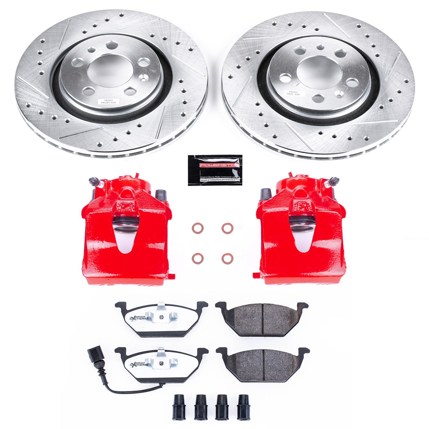 Power Stop - KC839-26 - Front - Disc Brake Pad/Caliper and Rotor Kit