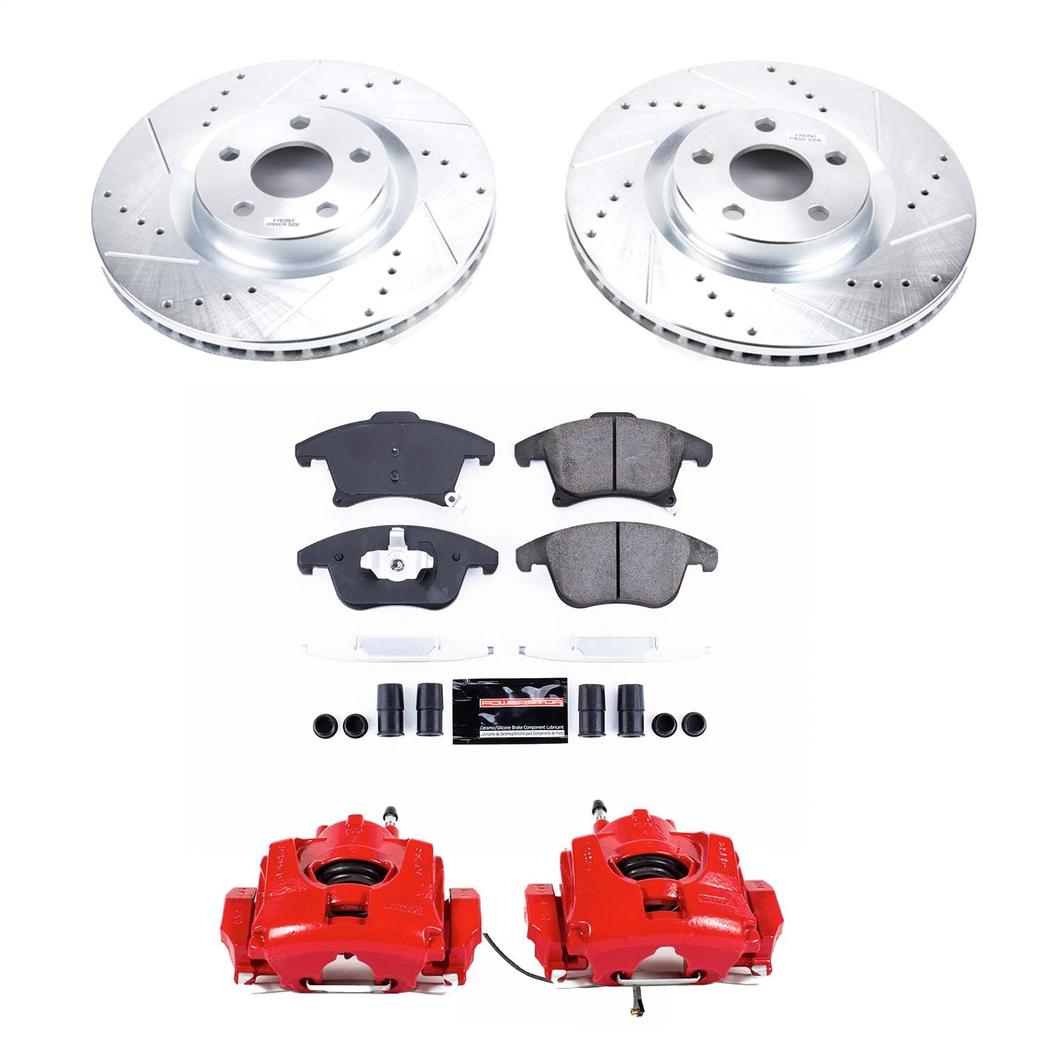 Power Stop - KC8540 - Front - Disc Brake Pad/Caliper and Rotor Kit